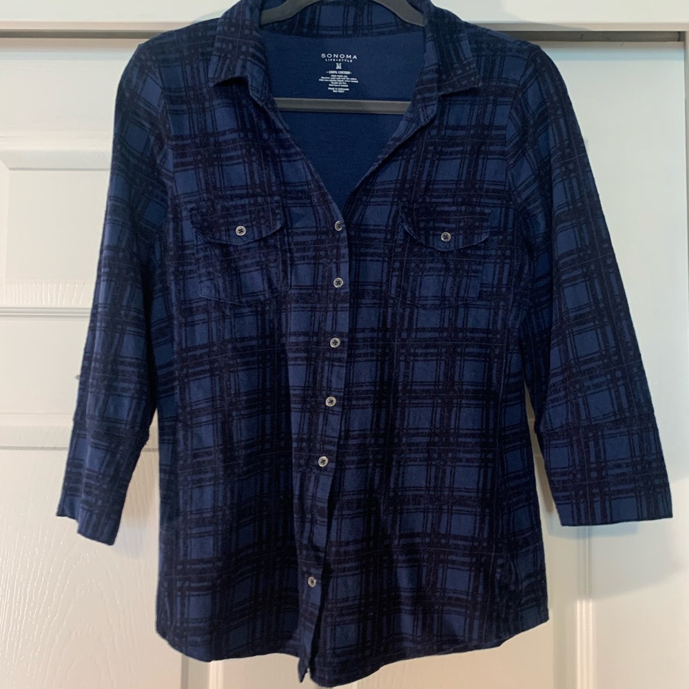 Blue plaid shirt